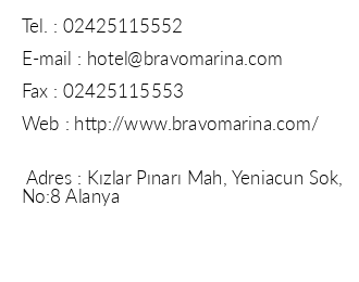 Bravo Marina Apart Hotel iletiim bilgileri